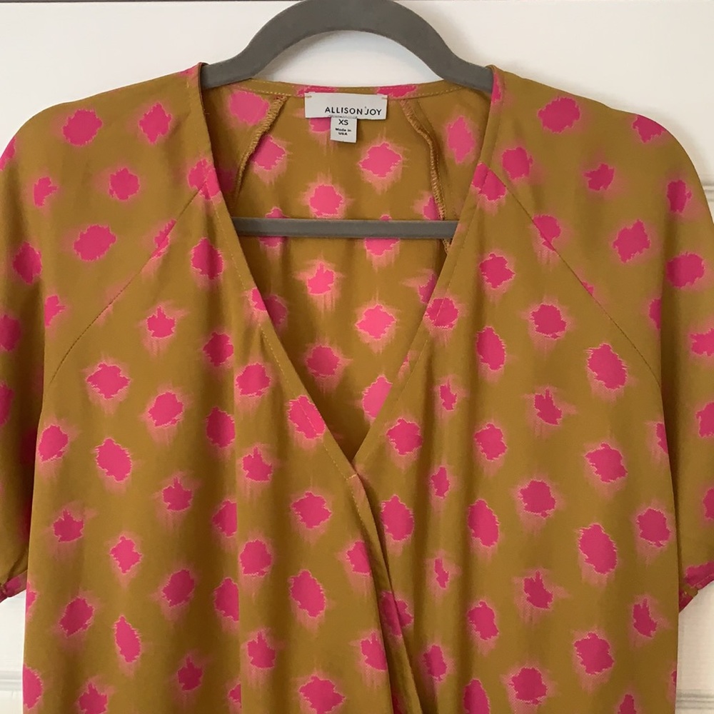 Evereve Allison Joy Polka Dot Wrap Front Blouse - Picture 2 of 4